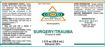 Surgery Trauma 1.0 Fl Oz Bottle Label